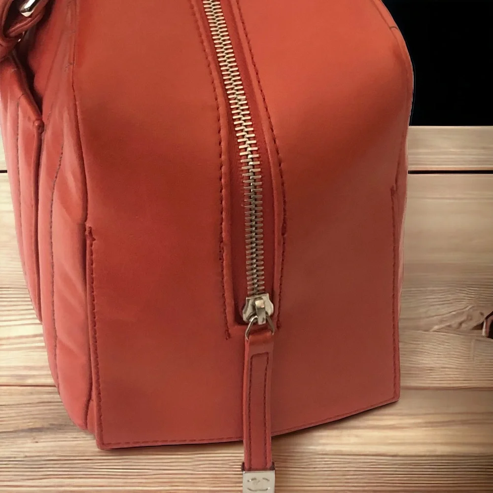 Coral Chanel Mademoiselle Boston Bag